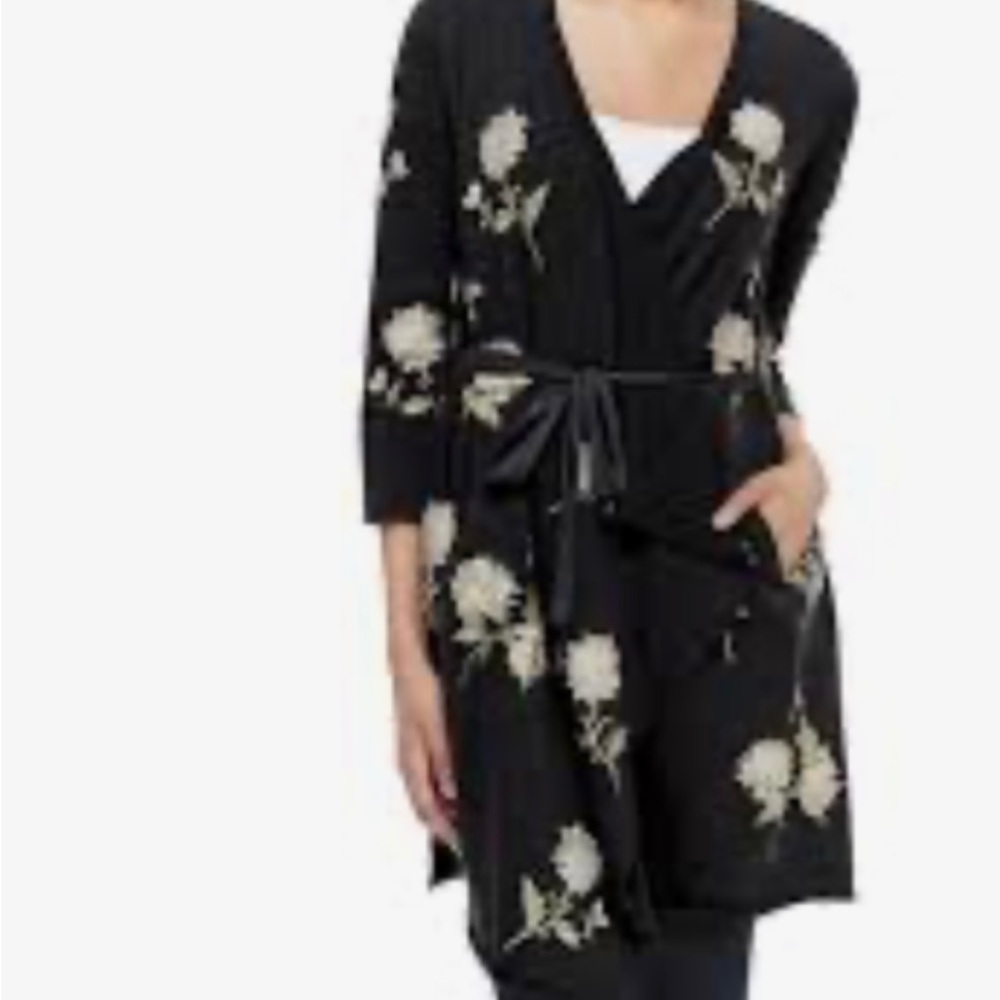 Johnny Was (JWLA) MARGARITA floral embroidered 100% cotton wrap jacket S